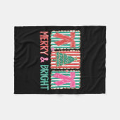 Retro Preppy Merry And Bright Girly Coquette Chris Fleecedecke (Vorderseite (Horizontal))