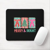 Retro Preppy Merry And Bright Girly Coquette Chris Mousepad (Mit Mouse)