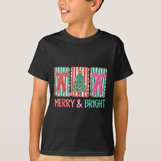 Retro Preppy Merry And Bright Girly Coquette Chris T-Shirt (Vorderseite)