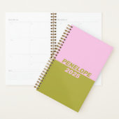 Retro Preppy Pink Green Geometric Personalisiert Planer (Anzeige)