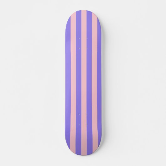 Retro Preppy Sportrand Streifen - Lila rosa Skateboard (Vorne)
