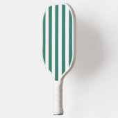 Retro Preppy Sportränke Stripes - Field Green Pickleball Schläger (Links)