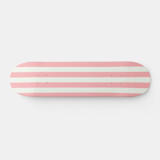 Retro Preppy Sportswear Streifen - rosa Creme Skateboard (Horizontal)