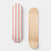 Retro Preppy Sportswear Streifen - rosa Creme Skateboard (Vorderseite)