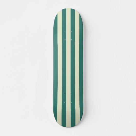 Retro Preppy Sportswear Stripes - Retro Green Skateboard (Vorne)
