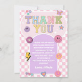 Retro Preppy Varsity Patch Geburtstagspartei Dankeskarte (Vorderseite)