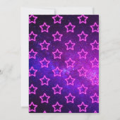 Retro Preppy Y2K Smile Face Pink Neon Glow Party Einladung (Rückseite)