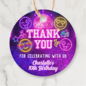 Retro Preppy Y2K Smile Faces Pink Neon Glow Party Geschenkanhänger (Vorderseite)