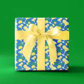 Retro Preppy Yellow Lemons Lemon Drops on Blue Schürze