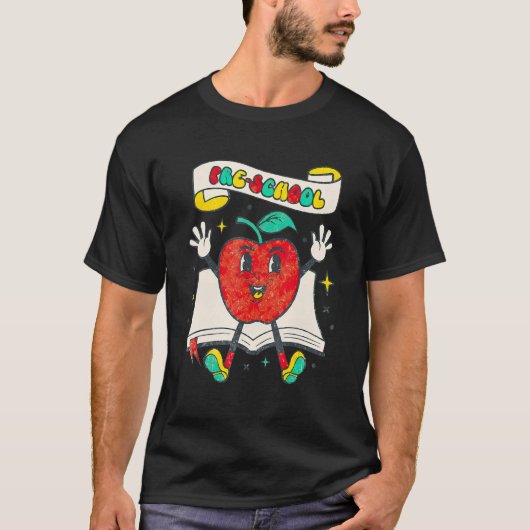 Retro Preschool Apple Trendy Student zurück nach S T-Shirt (Vorderseite)