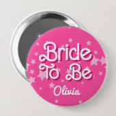 Retro Pretty Pink Stars Bridal Shower Button (Vorne & Hinten)