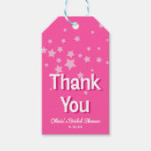 Retro Pretty Pink Stars Bridal Shower Favor Geschenkanhänger (Vorderseite)