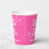 Retro Pretty Pink Stars Bridal Shower Pappbecher (Rechts)