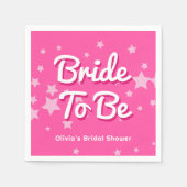 Retro Pretty Pink Stars Bridal Shower Serviette (Vorderseite)