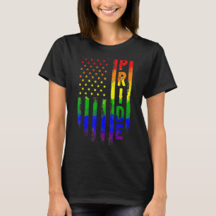 Retro Pride Month Lgbt Usa Flag Regenbogen Lgbtq G T-Shirt