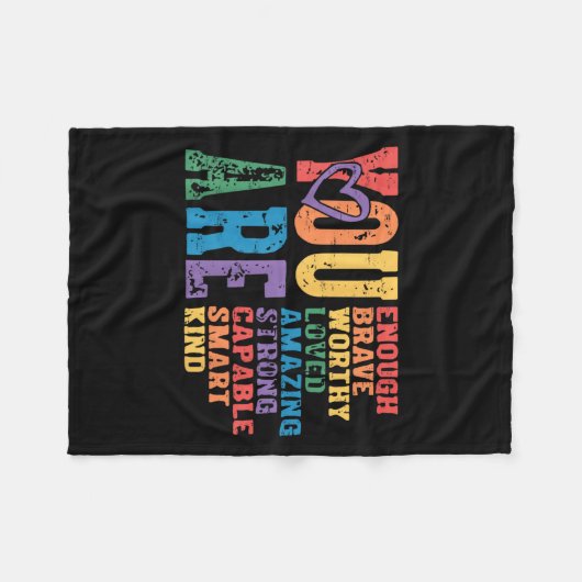 Retro Pride Psychische Gesundheit Du Bist Genug Mu Fleecedecke (Vorderseite (Horizontal))