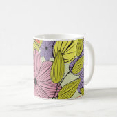 Retro Primitive Blume Zeichnend Kaffeetasse (VorderseiteRechts)