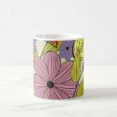 Retro Primitive Blume Zeichnend Kaffeetasse (Mittel)