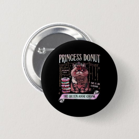 Retro Princess Donut Dungeon Crawler Carl Book Lov Button (Vorne & Hinten)