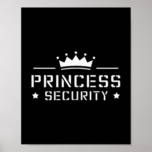 Retro Princess Security Boys Brother Birthday Vate Poster (Vorne)