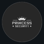 Retro Princess Security Boys Brother Birthday Vate Runder Aufkleber<br><div class="desc">Retro Princess Security Boys Brother Birthday Vater & Amp; Mama</div>