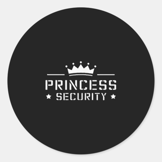 Retro Princess Security Boys Brother Birthday Vate Runder Aufkleber (Vorderseite)