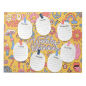 Retro Printable Weekly Planer, Organisator Sheet Notizblock (Vorderseite)