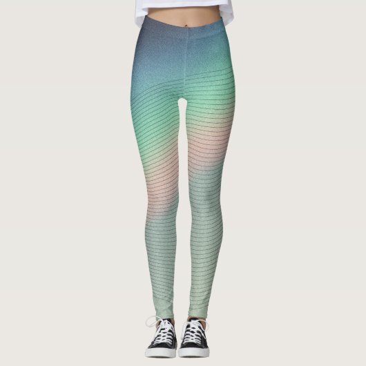 Retro Prism Light: Digitale Nostalgie Leggings (Vorderseite)