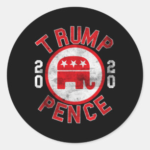 Retro Pro-Trump Pence Republikanischer Elefant Mak Runder Aufkleber