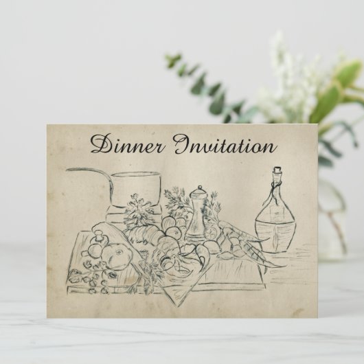 Retro Probe Pinot Einladung (Stehend Vorderseite)