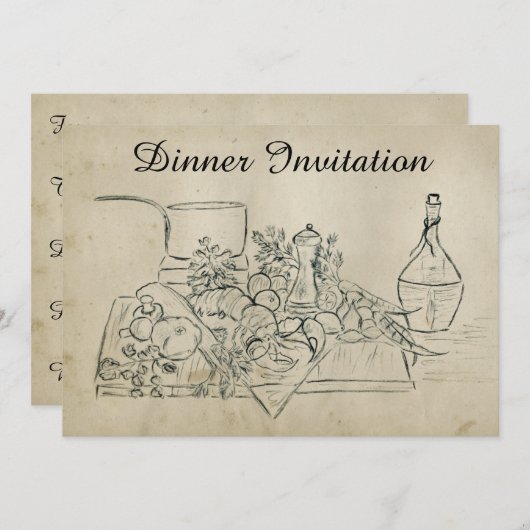 Retro Probe Pinot Einladung (Vorne/Hinten)