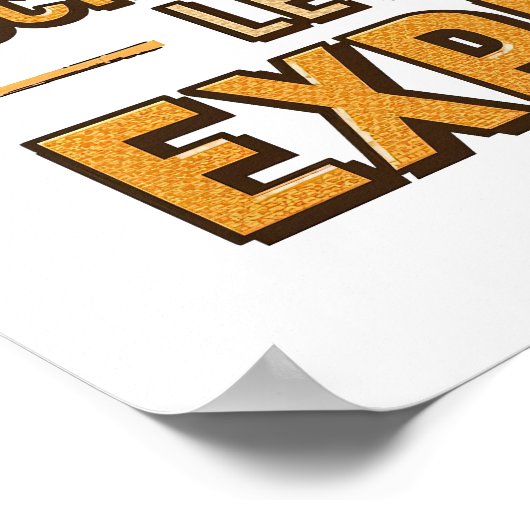 Retro "Procrastination Level Expert" Saying Poster (Ecke)