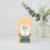 Retro professional typewriter qr code visitenkarte (Stehend Vorderseite)