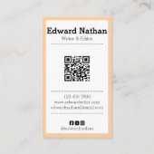 Retro professionelle Schreibmaschine QR-Code Visitenkarte (Rückseite)