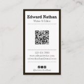 Retro professionelle Schreibmaschine QR-Code Visitenkarte (Rückseite)