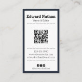 Retro professionelle Schreibmaschine QR-Code Visitenkarte (Rückseite)
