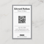 Retro professionelle Schreibmaschine QR-Code Visitenkarte (Rückseite)