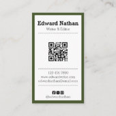 Retro professionelle Schreibmaschine QR-Code Visitenkarte (Rückseite)