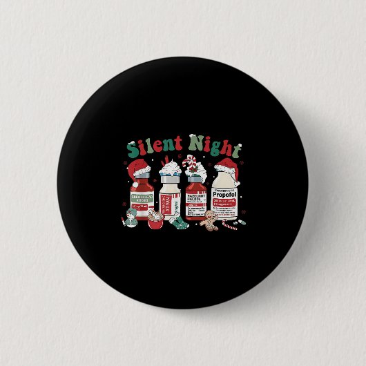 Retro Profol Silent Night Icu Nurses Funny Merry C Button (Vorderseite)