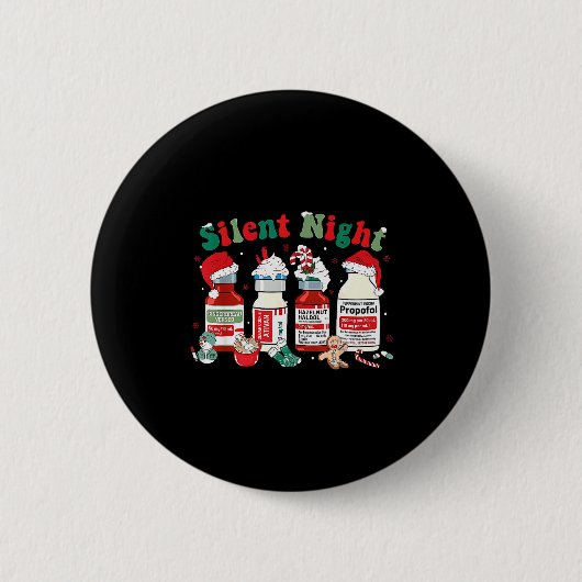 Retro Profol Silent Night Icu Nurses Funny Merry C Button (Vorderseite)