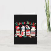Retro Profol Silent Night Icu Nurses Funny Merry C Karte (Vorderseite)