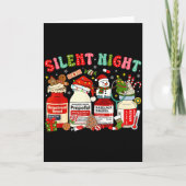 Retro Profol Silent Night Icu Nurses Funny Merry C Karte (Vorderseite)