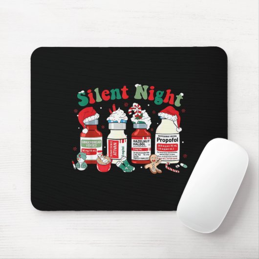 Retro Profol Silent Night Icu Nurses Funny Merry C Mousepad (Mit Mouse)