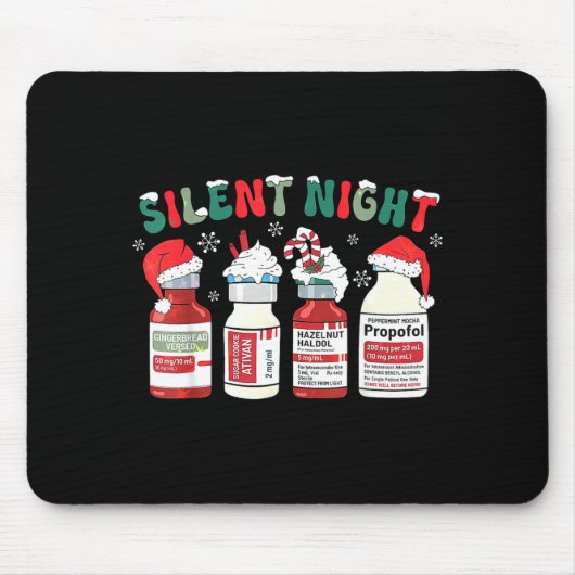 Retro Profol Silent Night Icu Nurses Funny Merry C Mousepad (Vorne)