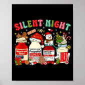 Retro Profol Silent Night Icu Nurses Funny Merry C Poster (Vorne)