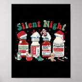 Retro Profol Silent Night Icu Nurses Funny Merry C Poster (Vorne)