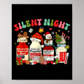 Retro Profol Silent Night Icu Nurses Funny Merry C Poster (Vorne)