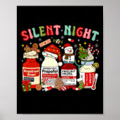 Retro Profol Silent Night Icu Nurses Funny Merry C Poster (Vorne)