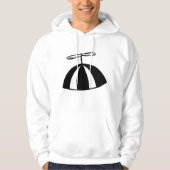 Retro Propeller Beanie Whimsical Schwarz und Weiß Hoodie (Vorderseite)