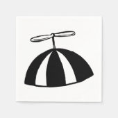 Retro Propeller Beanie Whimsical Schwarz und Weiß Serviette (Vorderseite)